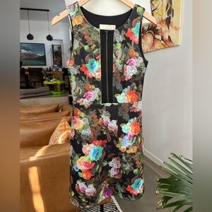 Annie50 Floral Print Texture Dress